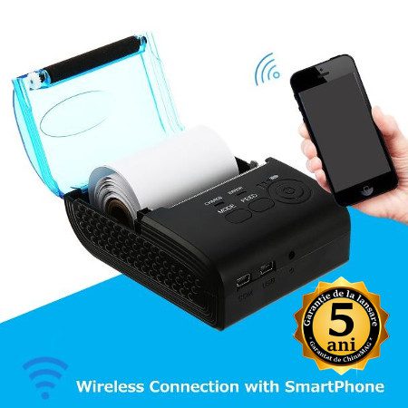 Stampante mobile Bluetooth WIFI USB Piccola stampante termica per ricevute  POS portatile senza fili Stampante termica portatile da 80 mm